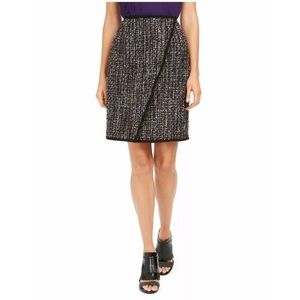 Calvin Klein Faux Wrap Tweed  Pencil Skirt 2P